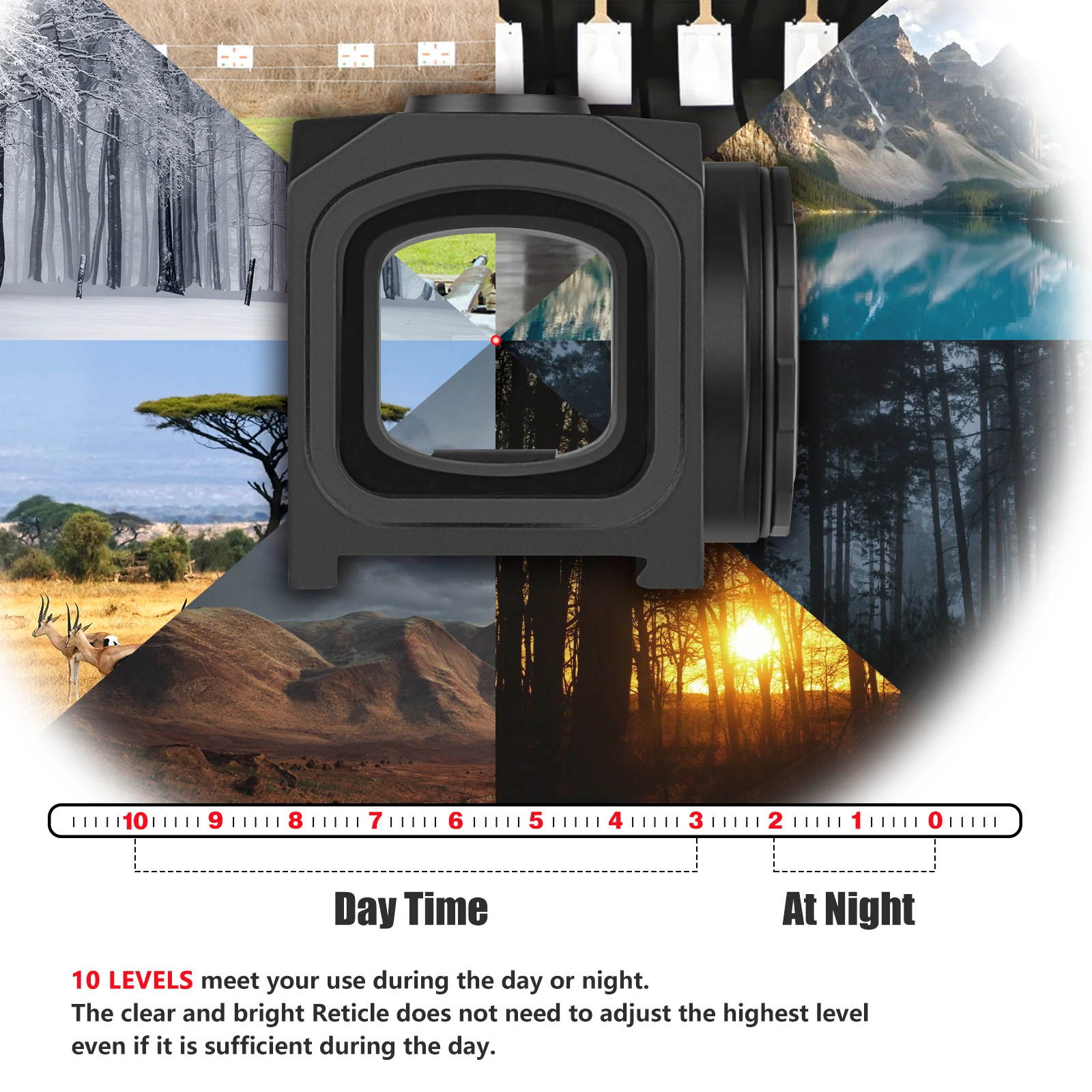 Shake awake red dot sight Illuminated OEM Reflex Sight Waterproof Shockproof Holographic Sight with Two Mount