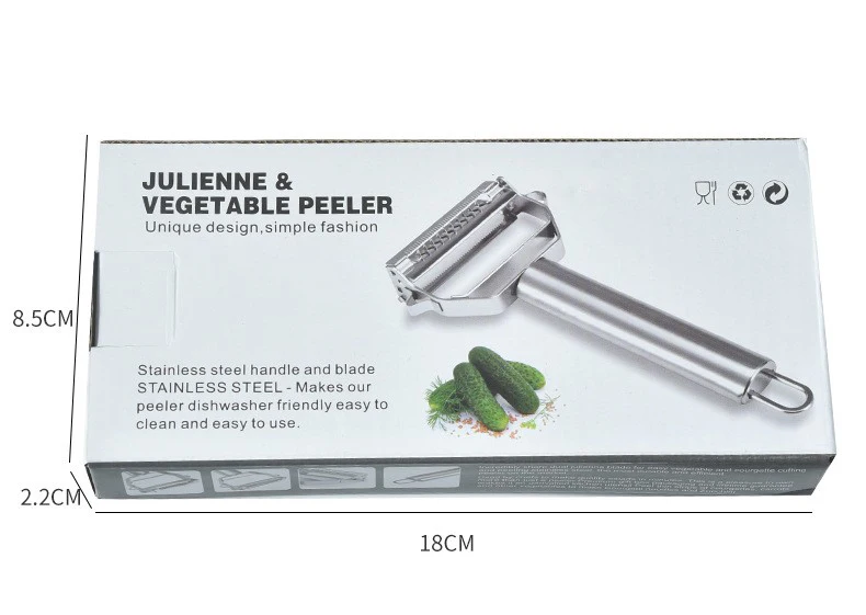 Multi-Purpose Stainless Steel Kitchen Gadget Julienne Peeler for Fruit and Vegetable Peeling for Cucumbers and Potatoes