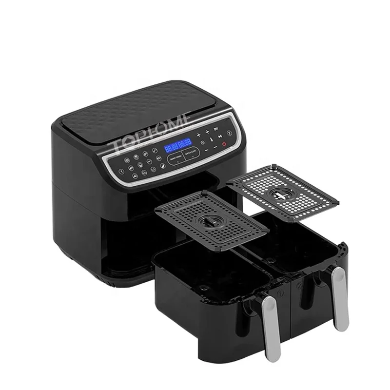 2600W 9L Cheap Dual-pot Electric Large Digital Air Fryer With 2 Independent Frying Baskets Dual Toaster Air Fryer Oven
