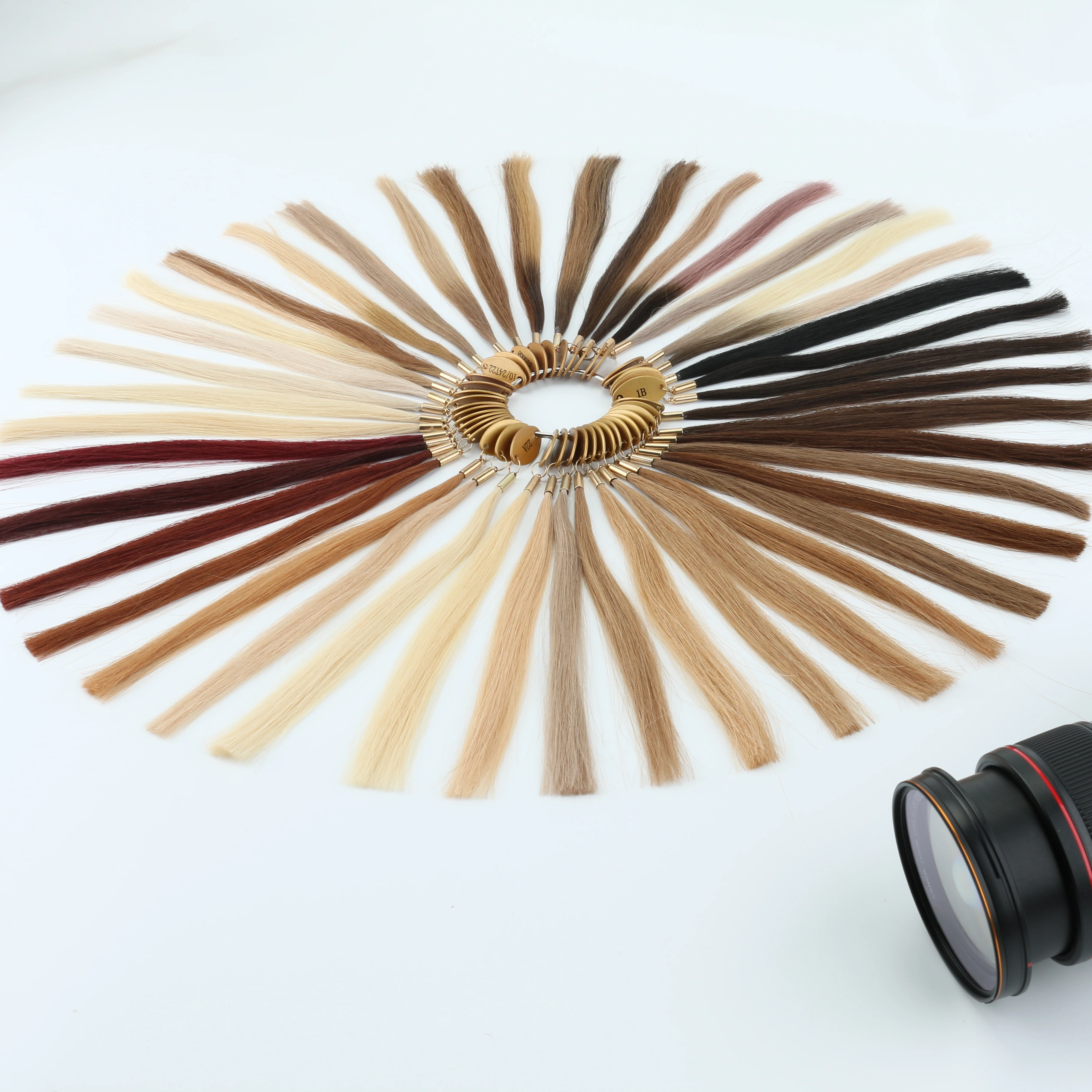 Private Label Custom Triangle Colour Swatch, Color Ring Colour Plate For Hair Extensions