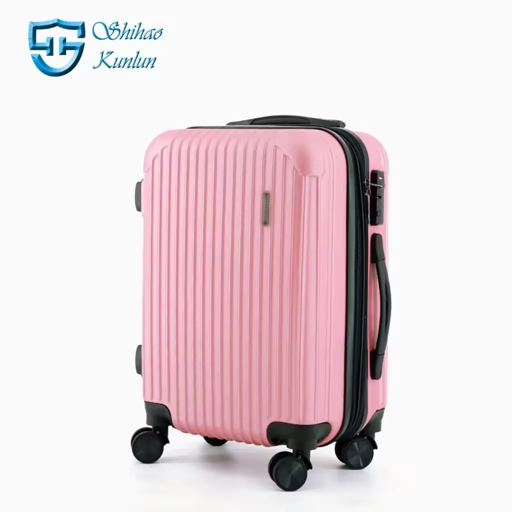 Eco-friendly competitive price and high quality fashion popular portable ABS material trolley luggage with zipper lock