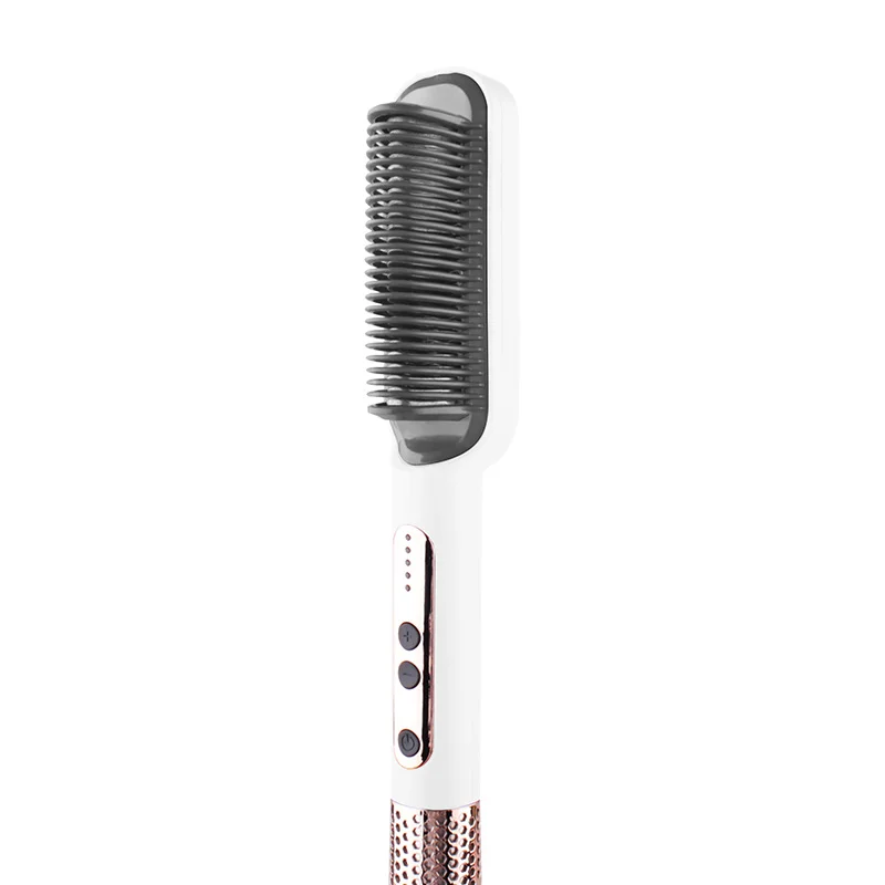 Custom Mini Negative Ion Hair Straightener Styling Comb Professional Electric Hair Straightener Brush Heated Comb
