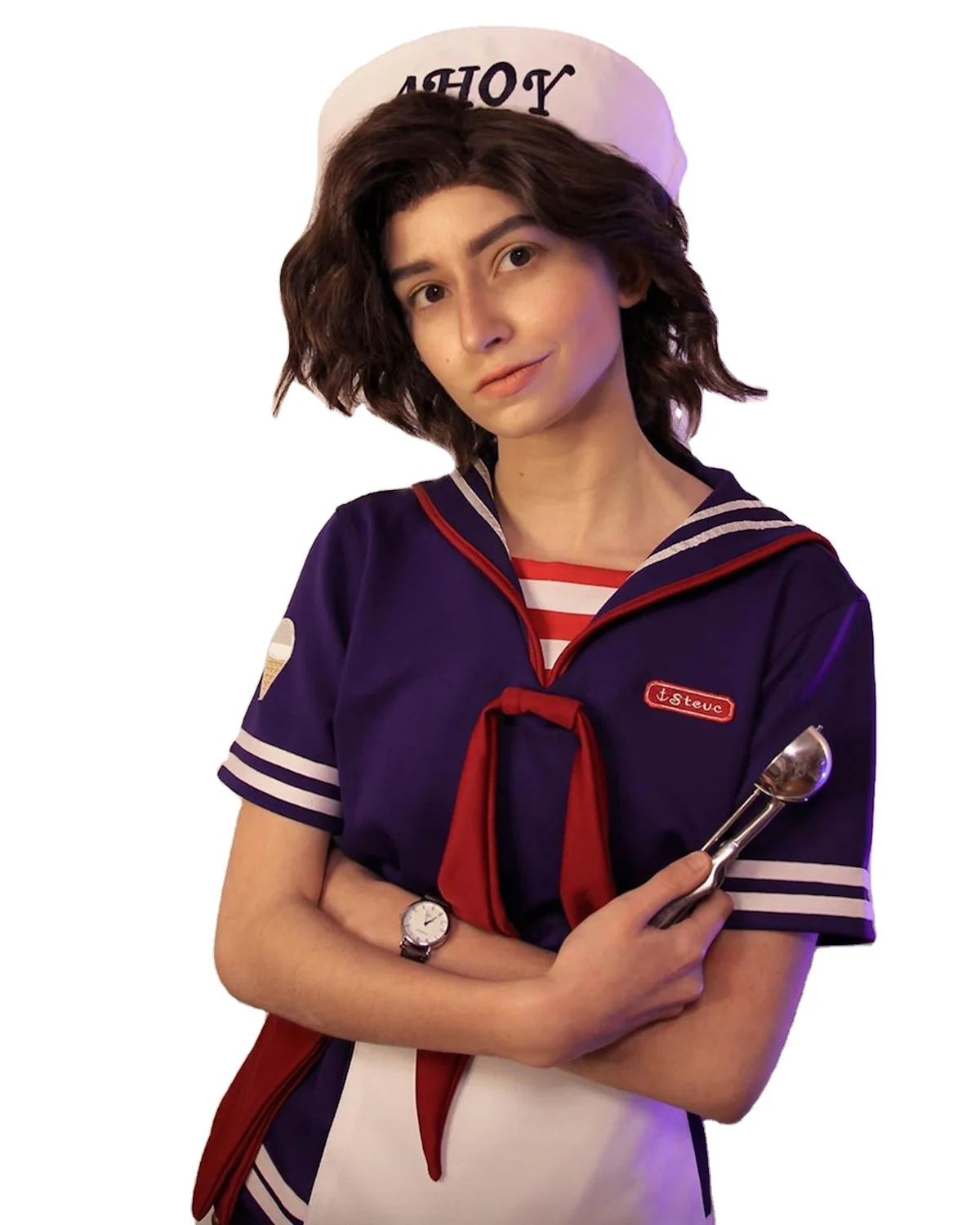 Halloween Cosplay Christmas Ice Cream Clerk Navy Uniform Dress Robin Steve Harrington Hot Movie Adult Stranger Things Season 3