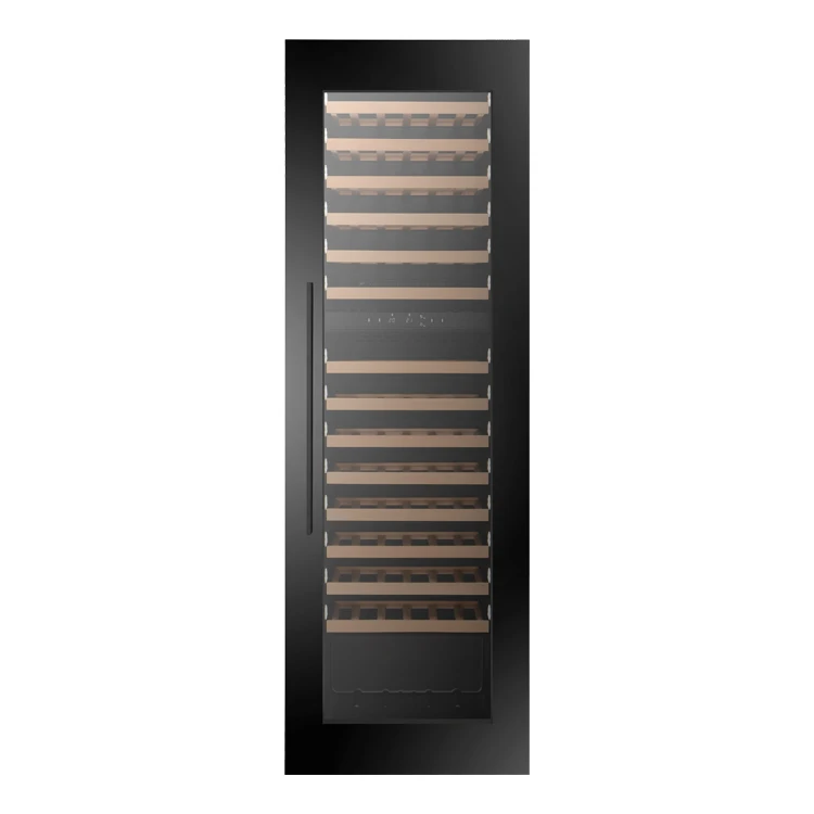 Вертикальный охладитель для вина постоянной температуры Двухзонный компрессор Настенный высококачественный домашний Электронный температурный черный и SUS