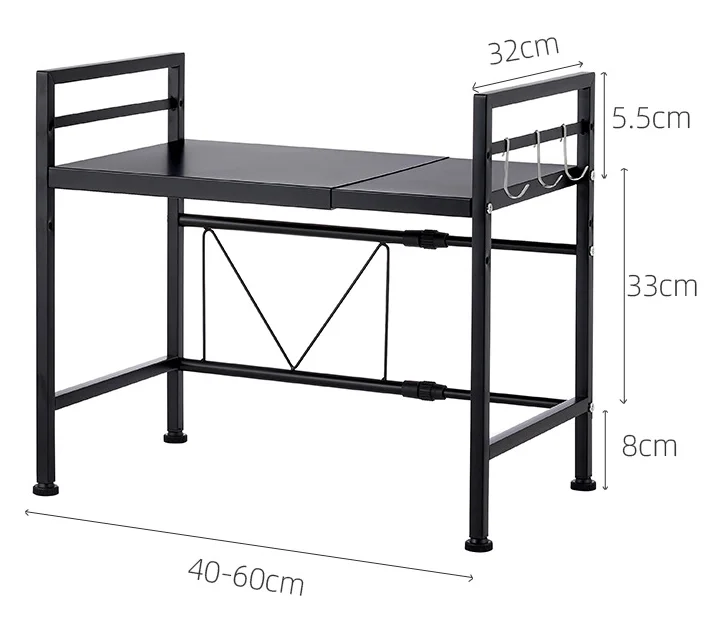 2024 hot sell new design kitchen rack storage oven rack telescopic storage holder rack for microwave oven