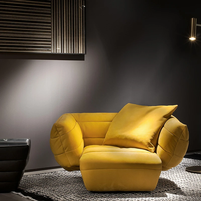 Luxury Villa Sofas Living Room Furniture Set Italian Leather Banana Tactile Sofa Sectional Couch