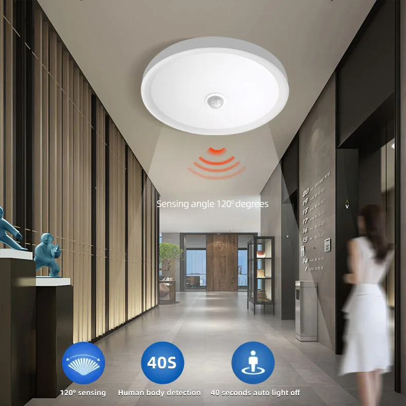 220v Aisle Corridor Stairwell Led Sensor Ceiling Light 24w Human Motion Sensor Motion Infrared Human Sensor Lights