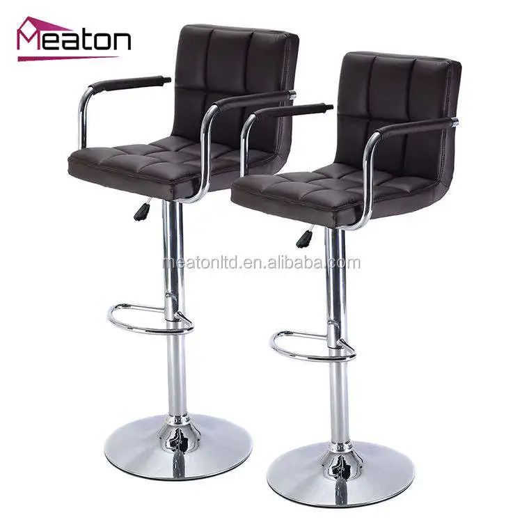 Hot Selling Luxury Classic Style Height Adjustable Swivel Kitchen Modern Bar Counter Stools With Armrest