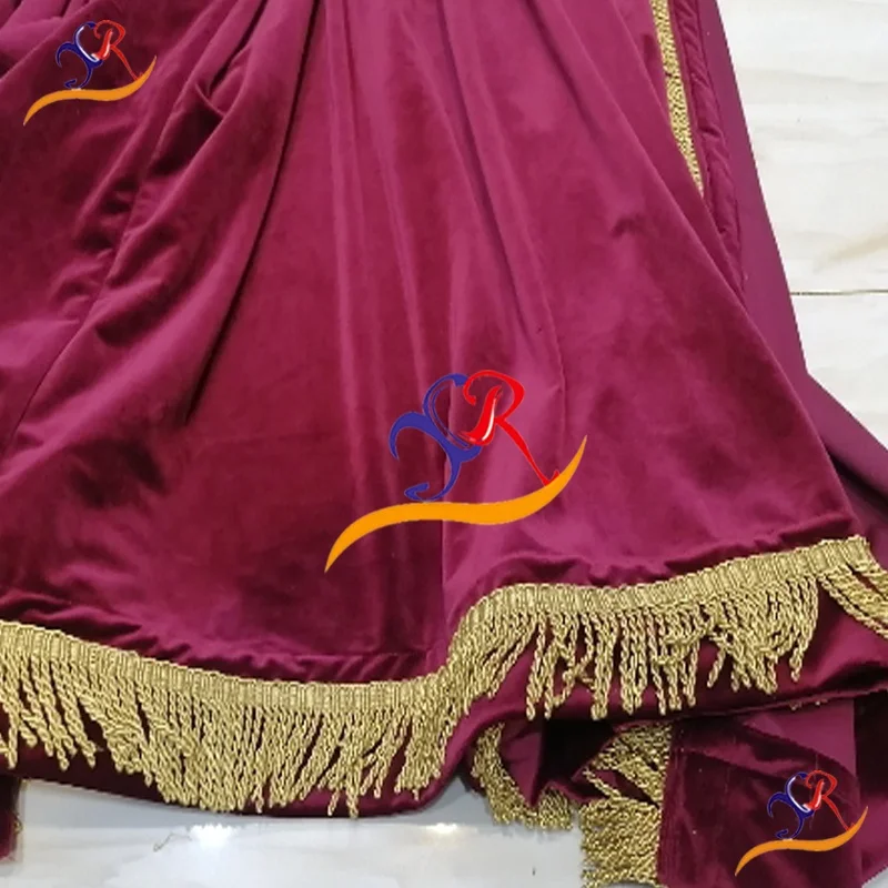 Fire proof window curtain luxury and Stage Auditorium curtains drapery with valance