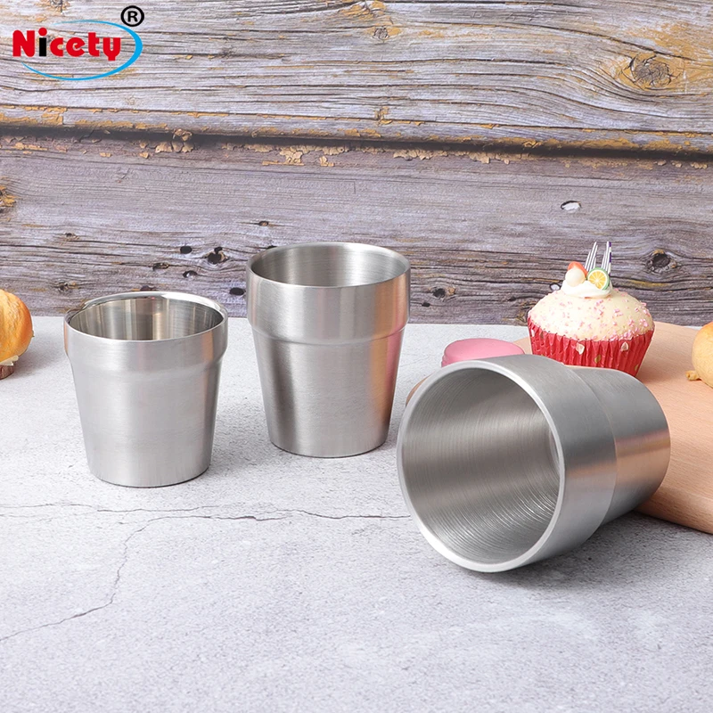 Best Selling Korean Style Stainless Steel Double Wall Tea Cup Wine Cup Metal Water Bottle Beer Tumbler For BBQ Hiking Camping