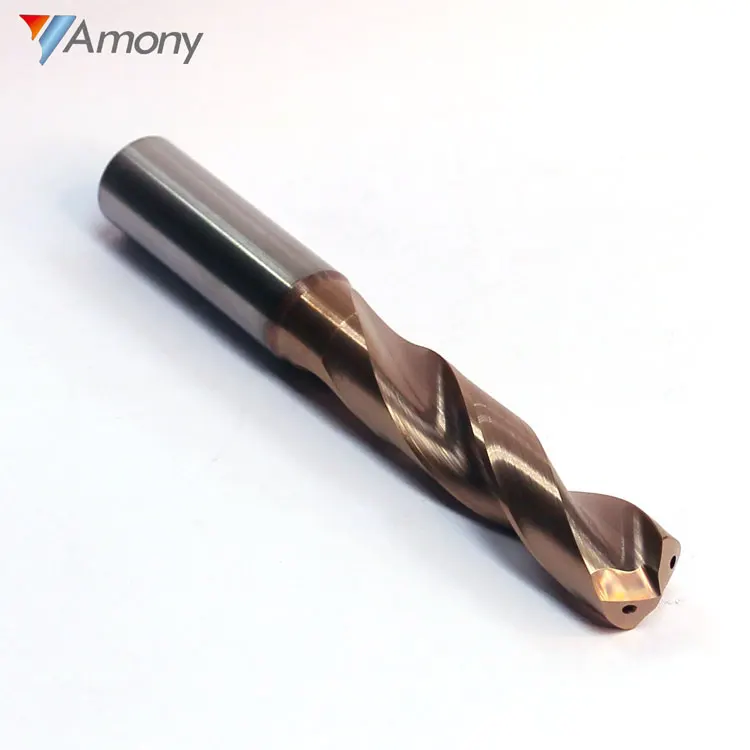 Solid Tungsten Carbide Twist Drill With Internal Coolant 3xD 3mm-4mm