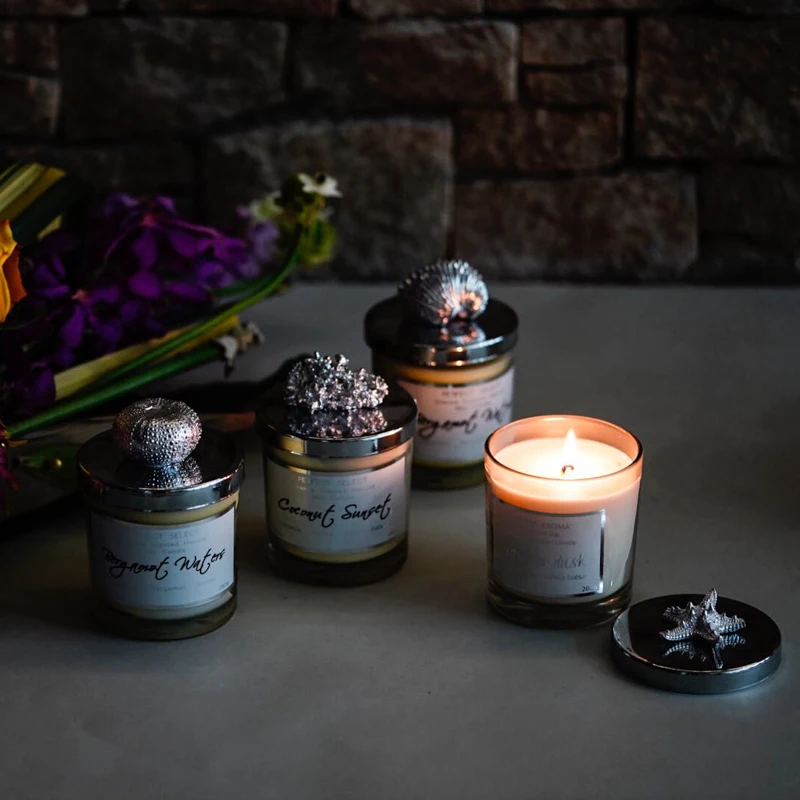 wholesale custom design shape glass luxury candle jar