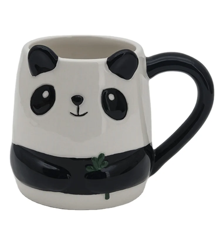 Wholesale customized handmade cute animal 3d drinking cups tea coffee ceramic mug gift