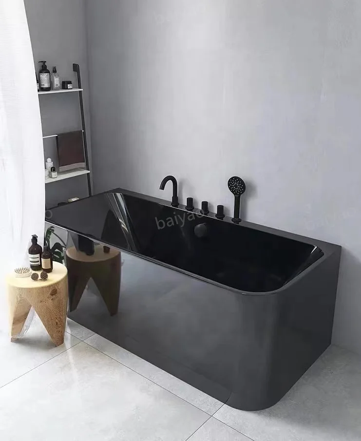 Black Color Modern Spa Massage Bath One Person Whirlpool Indoor Jacuzzier Acrylic Bathtubs Multi-functional Tub Price in Dubai