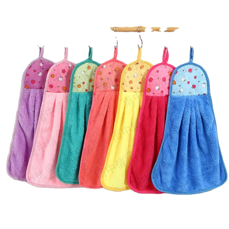 Hand towel wholesale coral velvet skin absorbent l cartoon kitchen towel can add logo