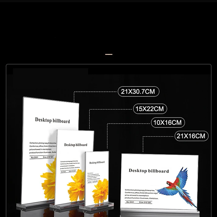 strong magnetic photo frame desktop billboard double sided clear acrylic frames picture