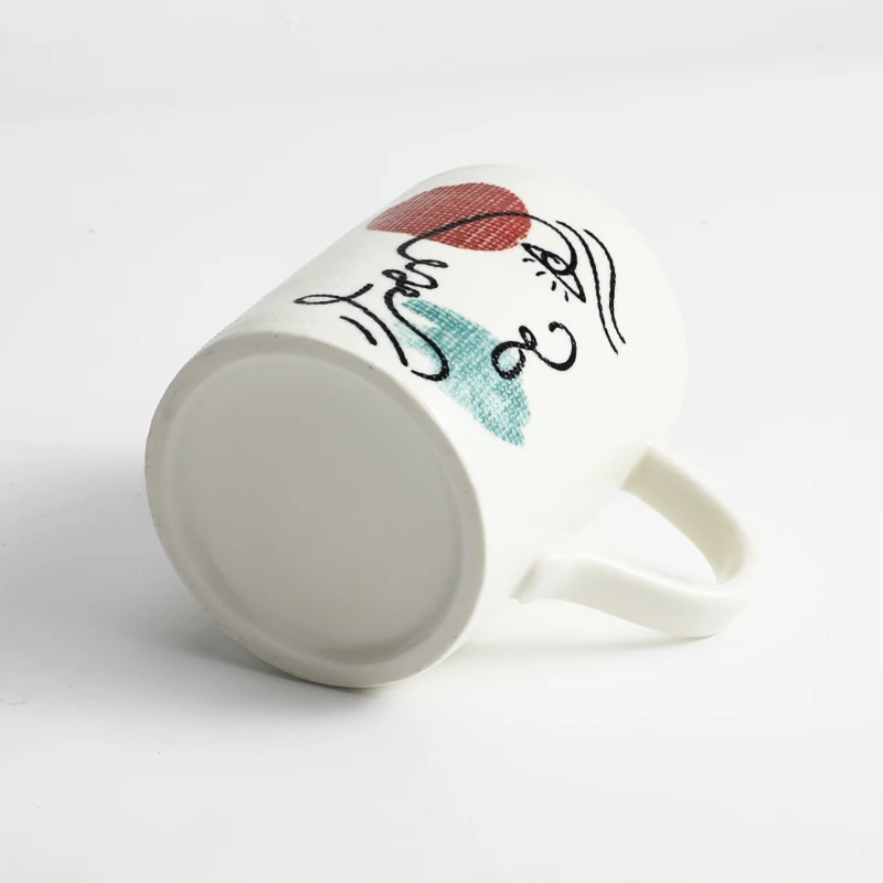 Tivray Custom Abstract Human Face Painting Pattern Creative Design Ceramic Coffee Mugs Factory Hot Sale Porcelain Tea Mugs
