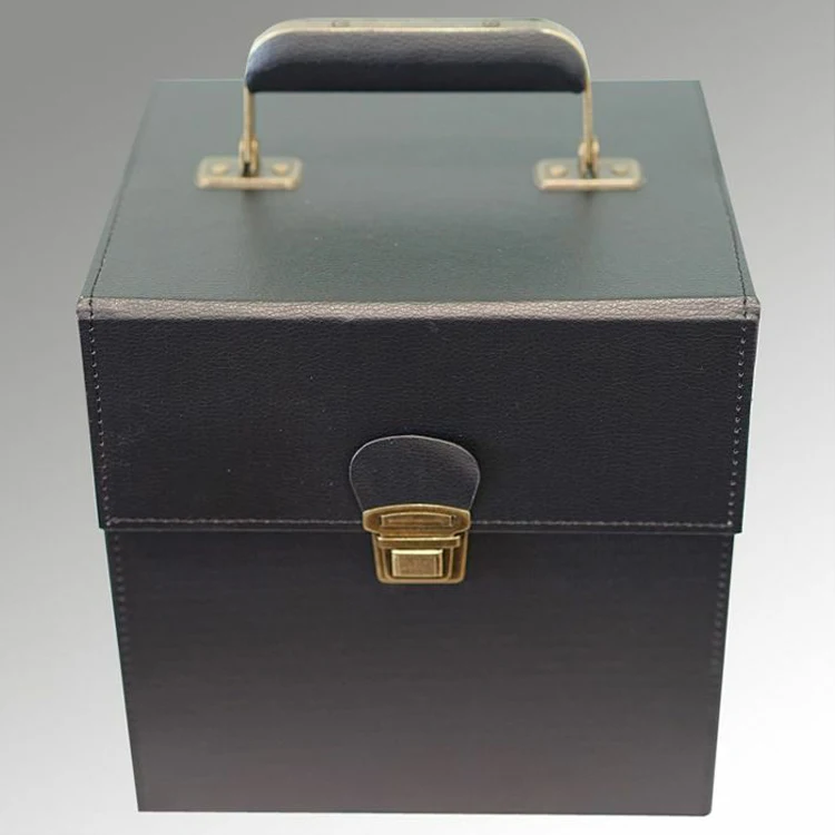 Прямая Заводская поставка винтажные виниловые органайзеры Victrola коробка под заказ кожаный футляр для хранения записей 45