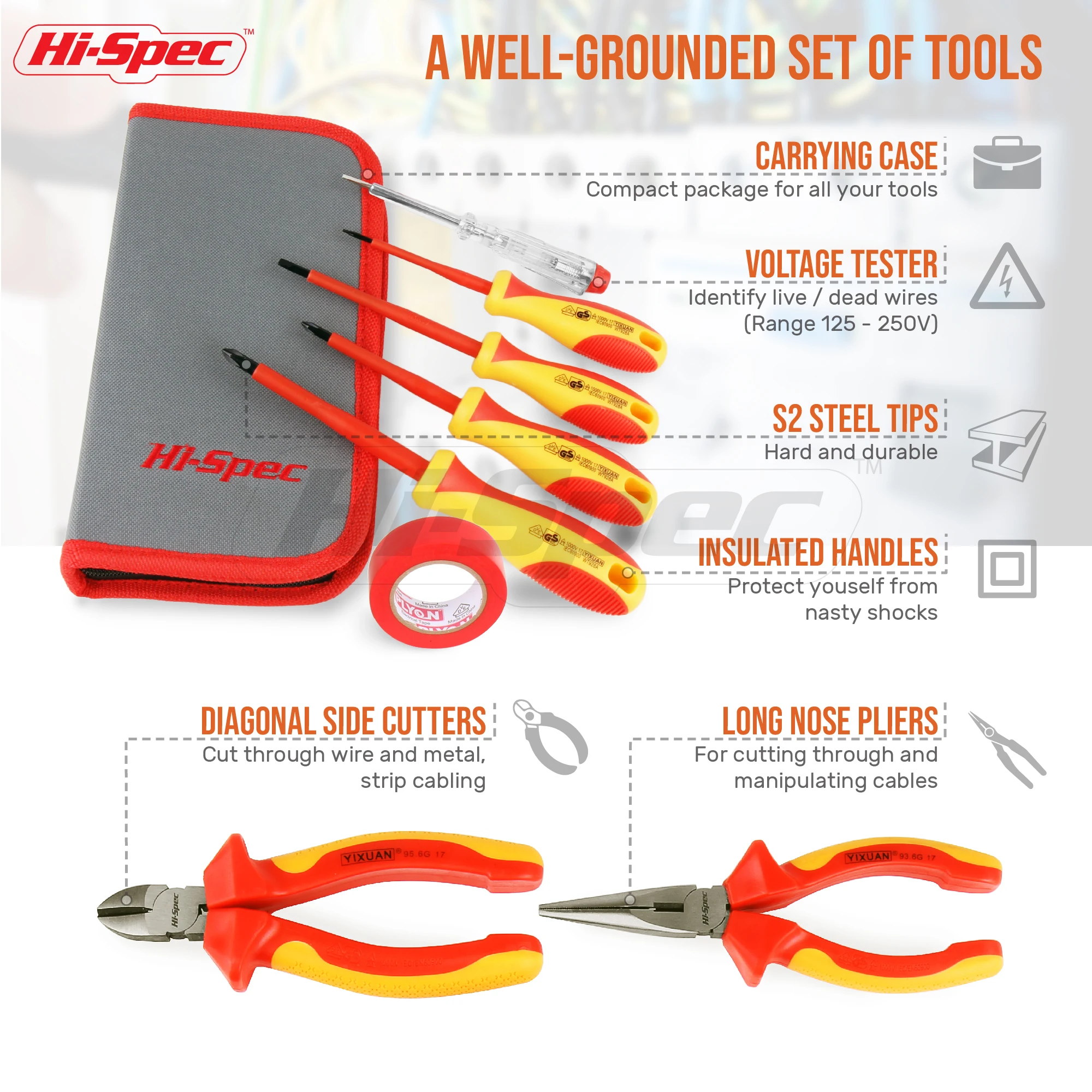 8pc 1000V VDE Pliers & Screwdrivers Tool Kit Set Electrical Insulated Hand Tools for Home Electricians DIY. OEM ODM Supported