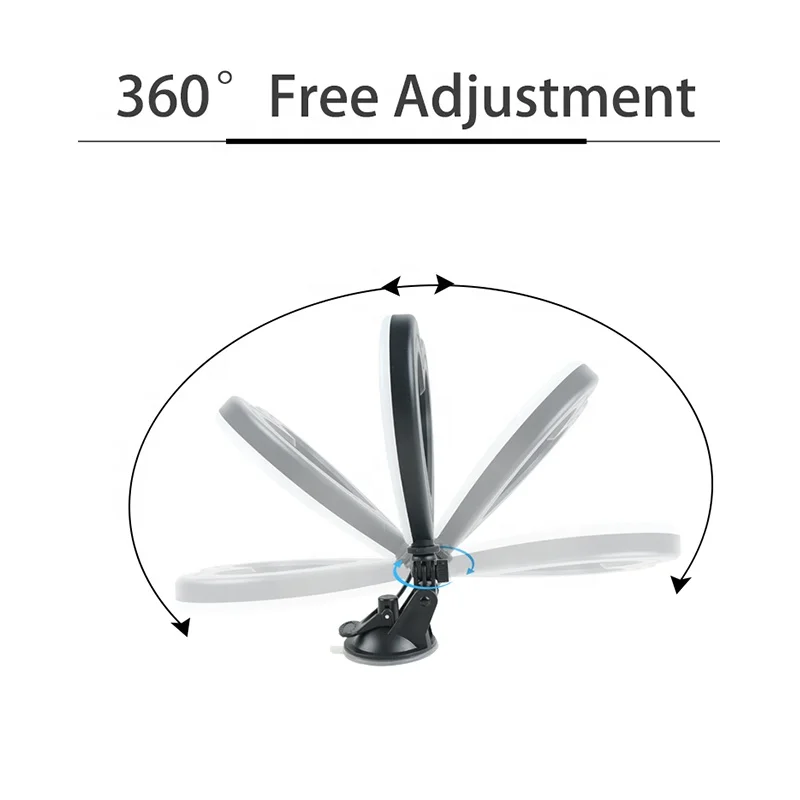 6 Inch RGB Colors Heart Shaped Ring Light With Sucker 3200~5600K Desktop Fill Lamp