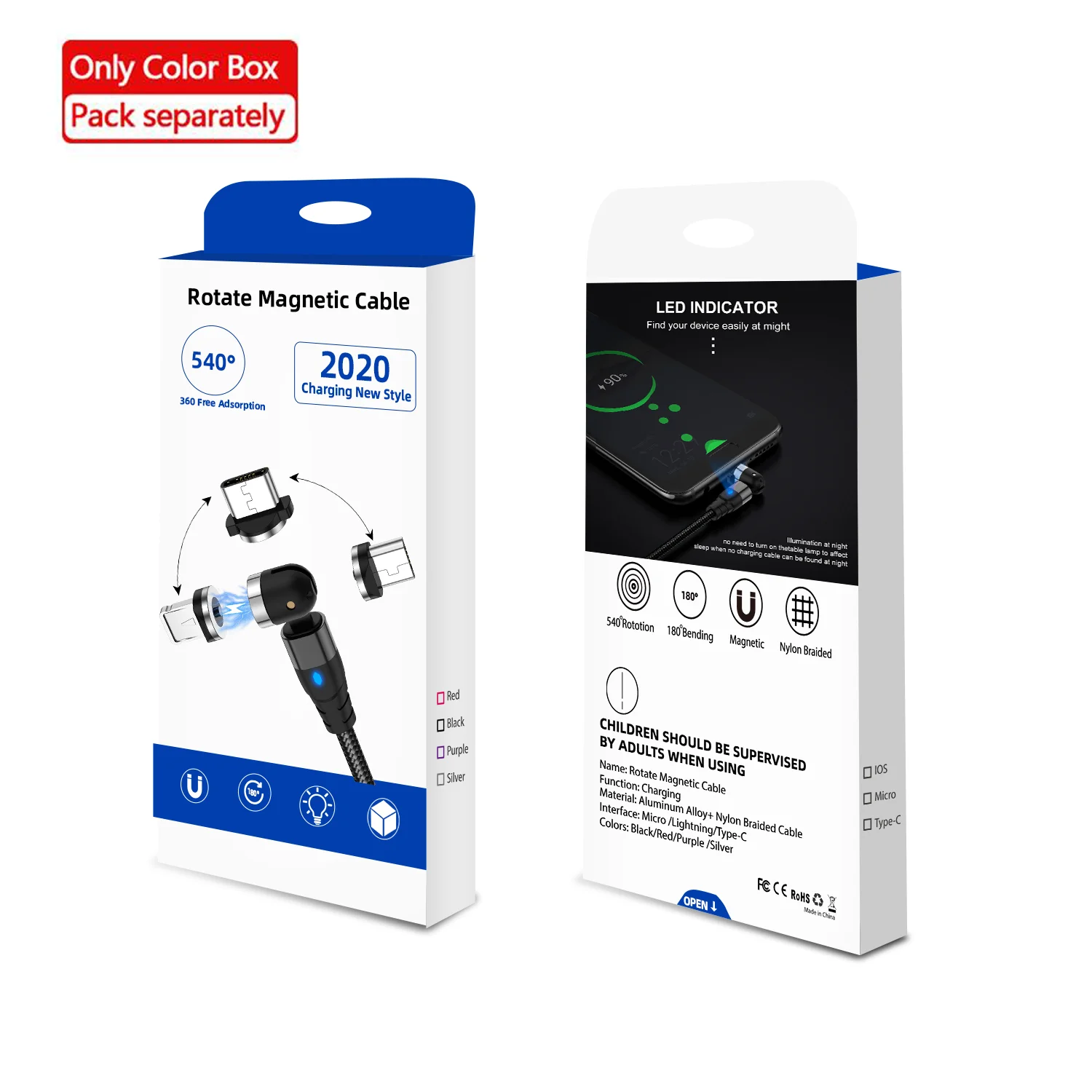  Магнитный кабель USLION 2 м с Micro USB 540 новинка зарядное устройство типа C быстрая зарядка зарядный провод шнур для телефонов iPhone 11