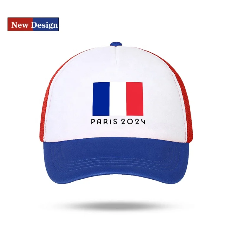 2024 France paris Sports Foam Mesh Baseball Cap Custom Sponge Hat Casquette Homme Gorra Snapback Unisex Style Trucker Cap