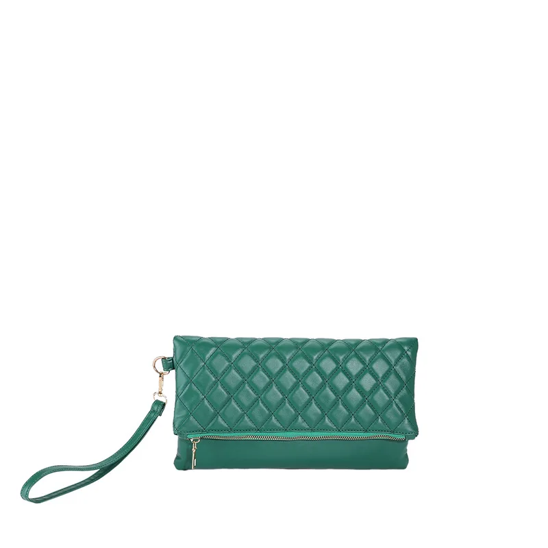 Monogram Blank Wristlet Purse Women Leather Wristlet Clutch Pouch Phone Bag Wallets Quilted Foldover Oversized Clutch Bag