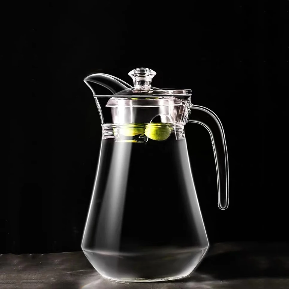 Luxury crystal glass pyrex glass kettle water glass measure jug with lid