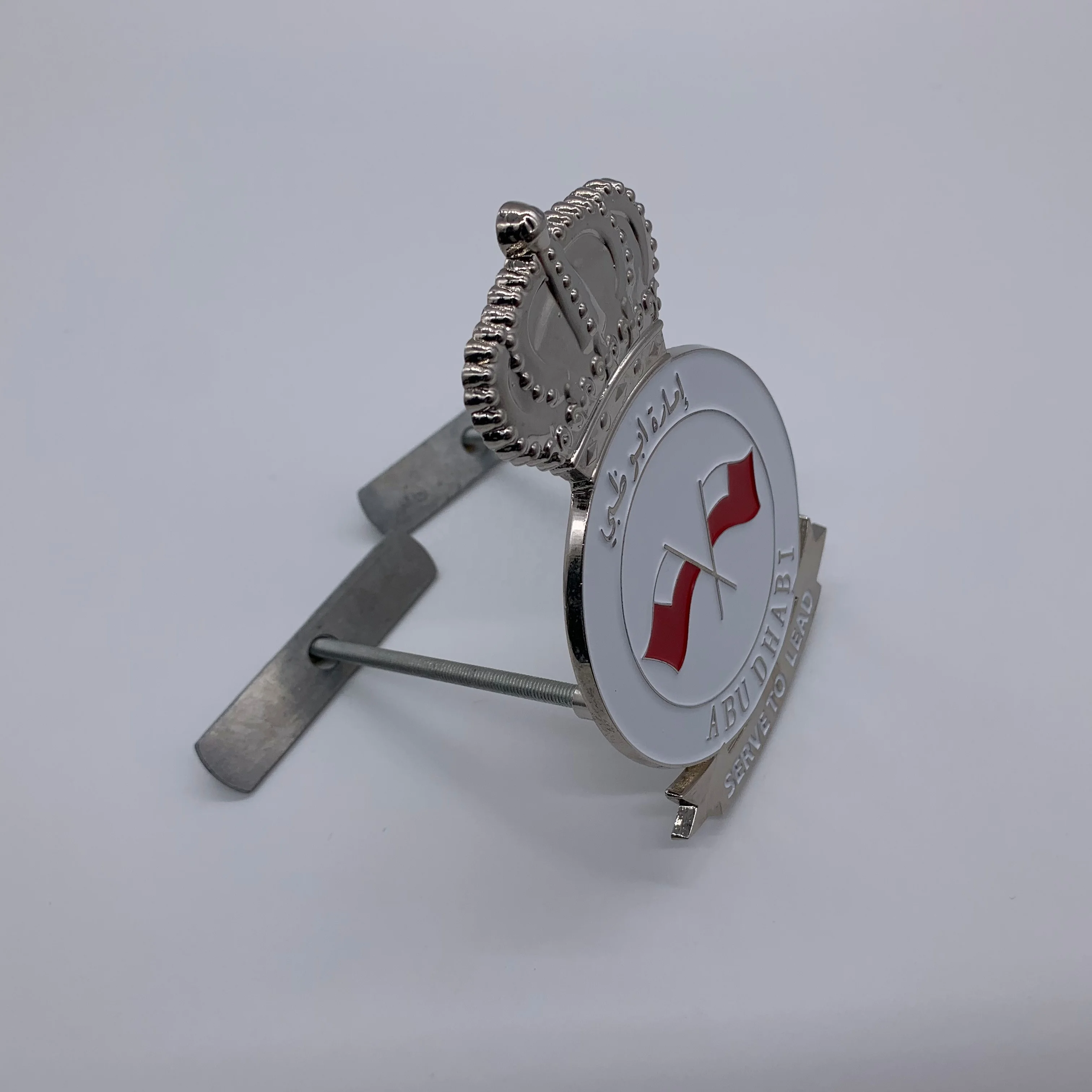 Wholesale hot sale custom UAE Abu Dhabi logo silver car badge