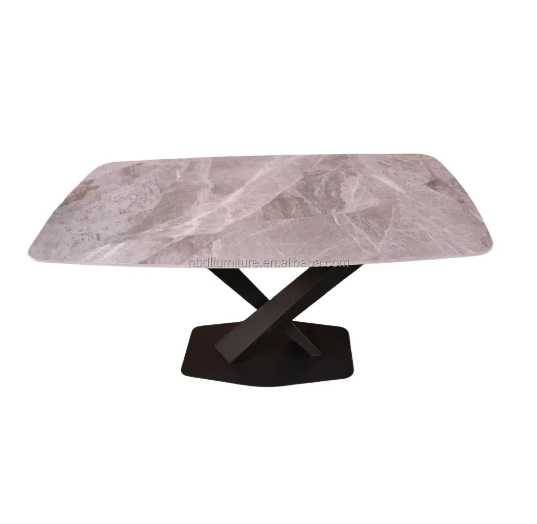 140*80cm Luxury Marble dining table design Golden Color Modern dining table  sintered stone table