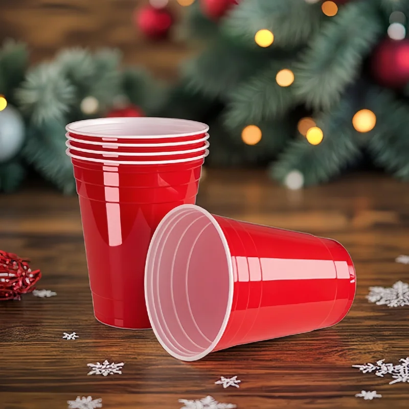 Wholesale OEM Custom 9 oz Red Plastic Party Cup Color Beer Pong Cup Disposable PP Plastic Party Cups for Drinking Coffee