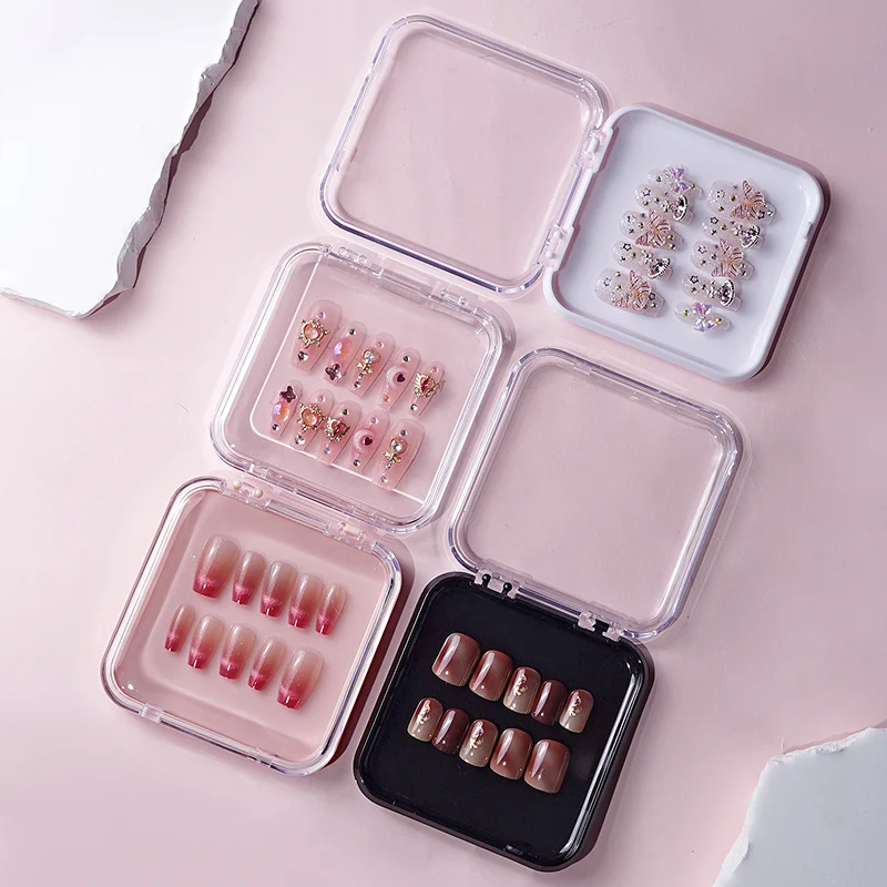 Press on nails empty packaging box new customized logo nail storage and display card box nail boxes for press ons