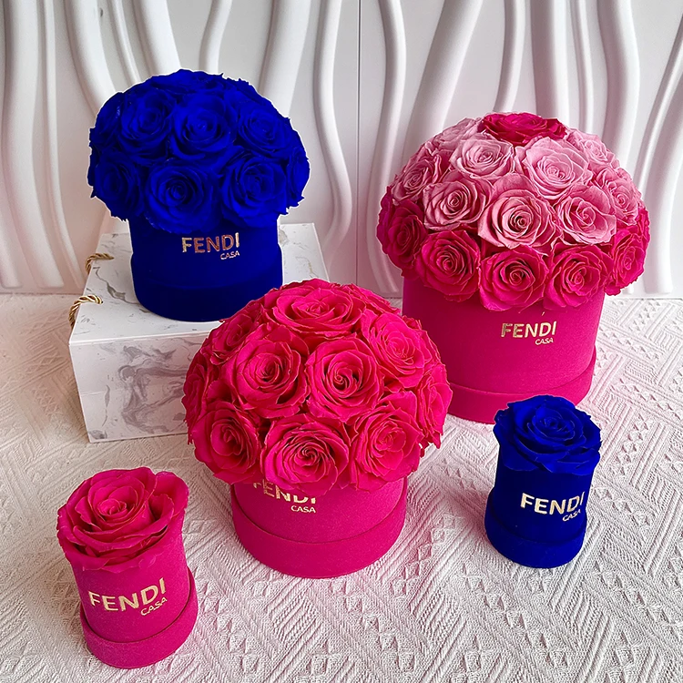 Valentines Day Gift PORCELAIN NARROW BUD VASE Eternal Forever Long Stem Eternity Rose Preserved Flower