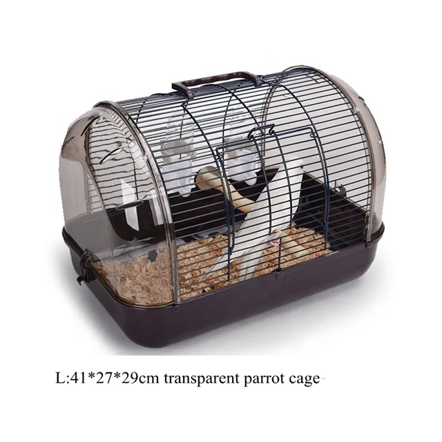 Small Portable breathable metal pet supplies bird cages transparent parrot birds cage