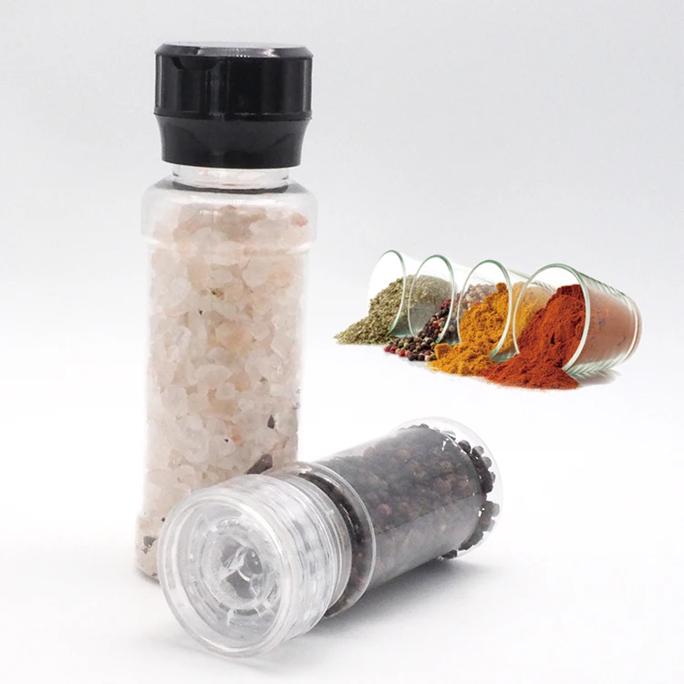 Low price kitchen gadgets ceramic core glass salt and pepper mill, Oem plastic seasoning grinder