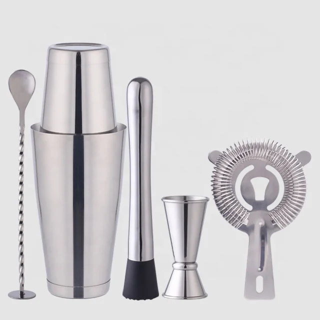 Factory Direct 800ml color plating stainless steel bar mixing spoon dudes boston shaker cocktail shaker luxury with jigger