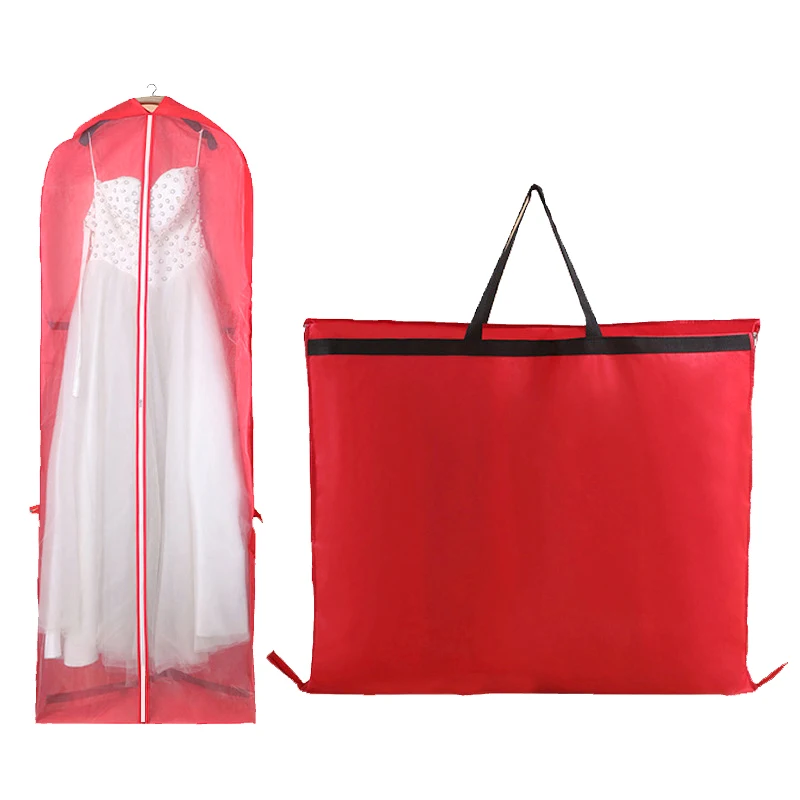 wholesale Custom foldable clear non-woven garment bag clear front