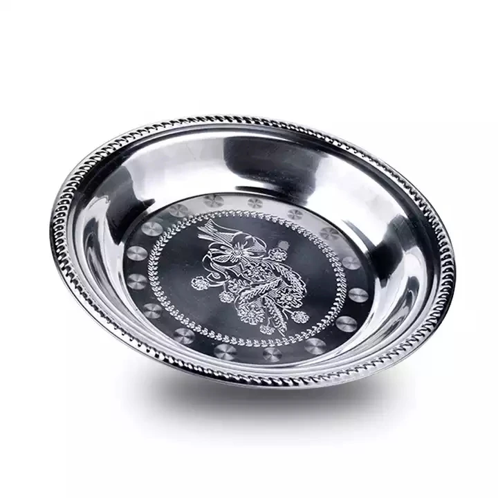 FTS metal tray restaurant silver dining sets cheap thick making indian hotel roll catering serving trays