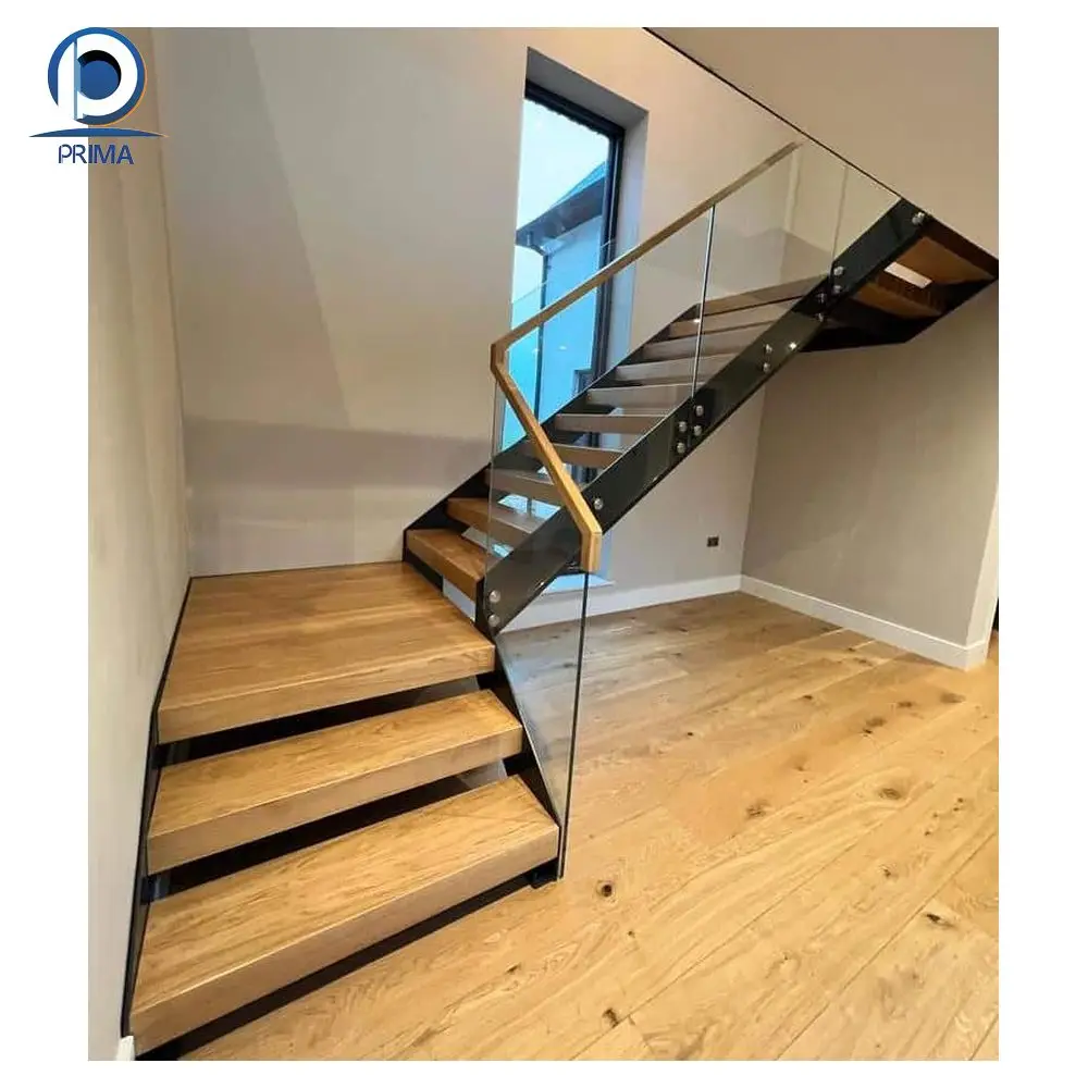 PRIMA  stairs free design indoor stairs straight and wooden steps stairs