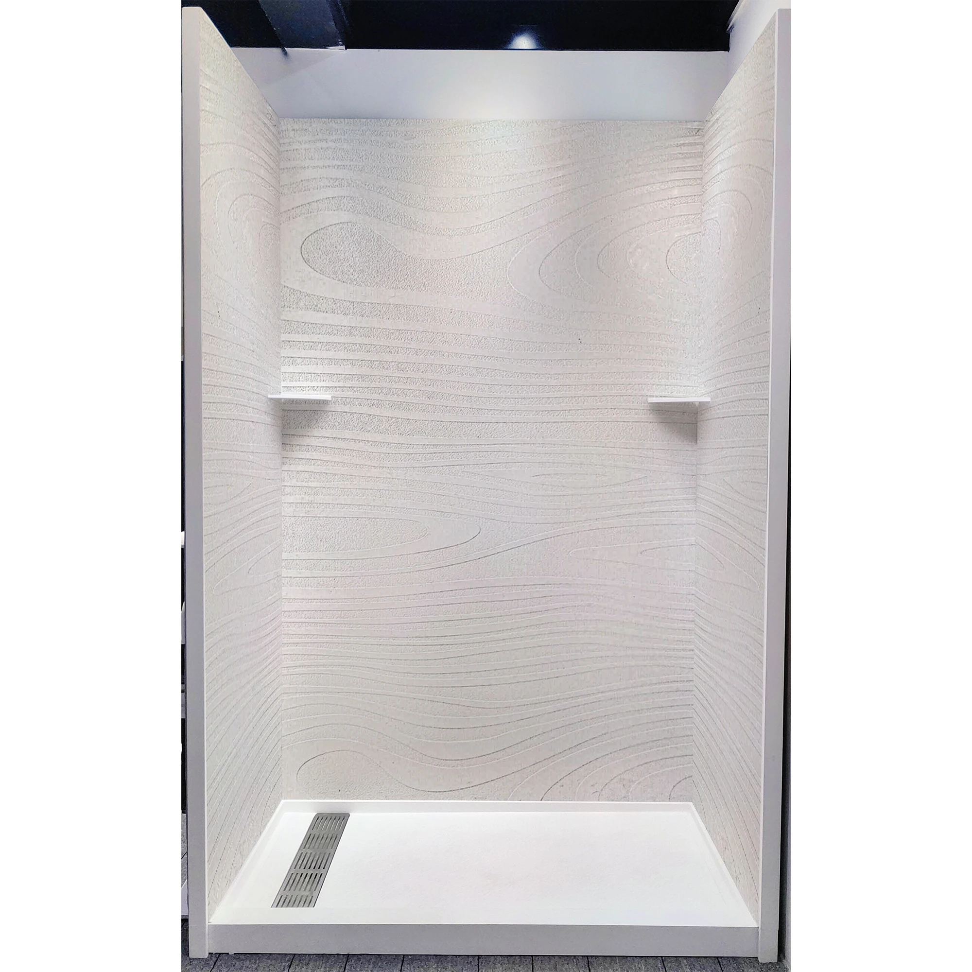 MC One-Stop Solution Easy to Install Crack Resistant Cultured Marble Shower Room Bathtub 3D Wall Panel