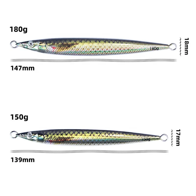 2022 New 150g 180g 3D Printing Lifelike Artificial Wholesale Slow Jigging Lure Metal Jig