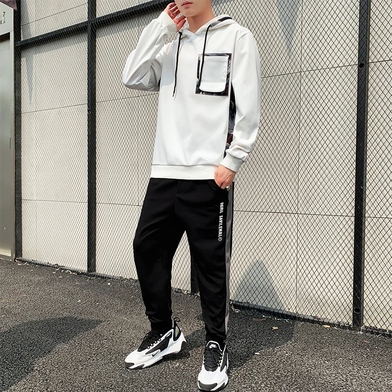 winter cotton tracksuit set hoodie pants 2 pieces men hoodies 100% cotton suits set for men  wears in turkey sudaderas hombre