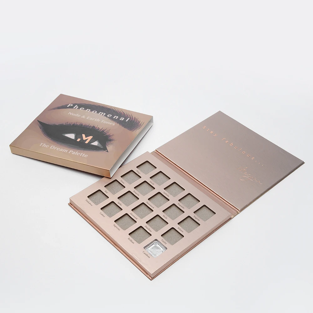 Free Shipping Sample Custom Design Empty cosmetic Packaging Box Eye Shadow Palette Private Label Box