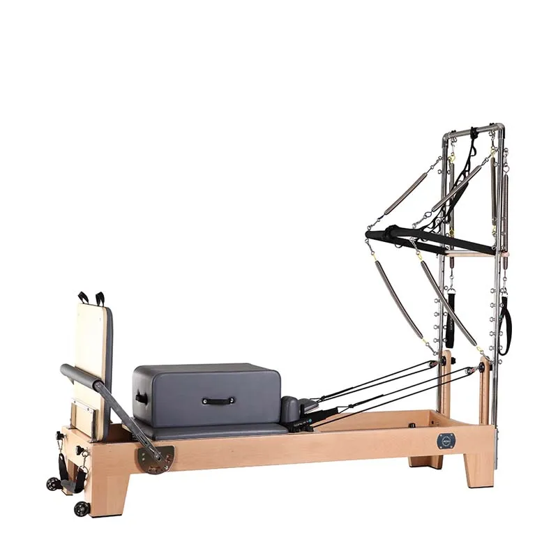 Classical Commercial Use Studio Wood Reformer with Half Tower Pilates Equipment Fitness Yoga Studio