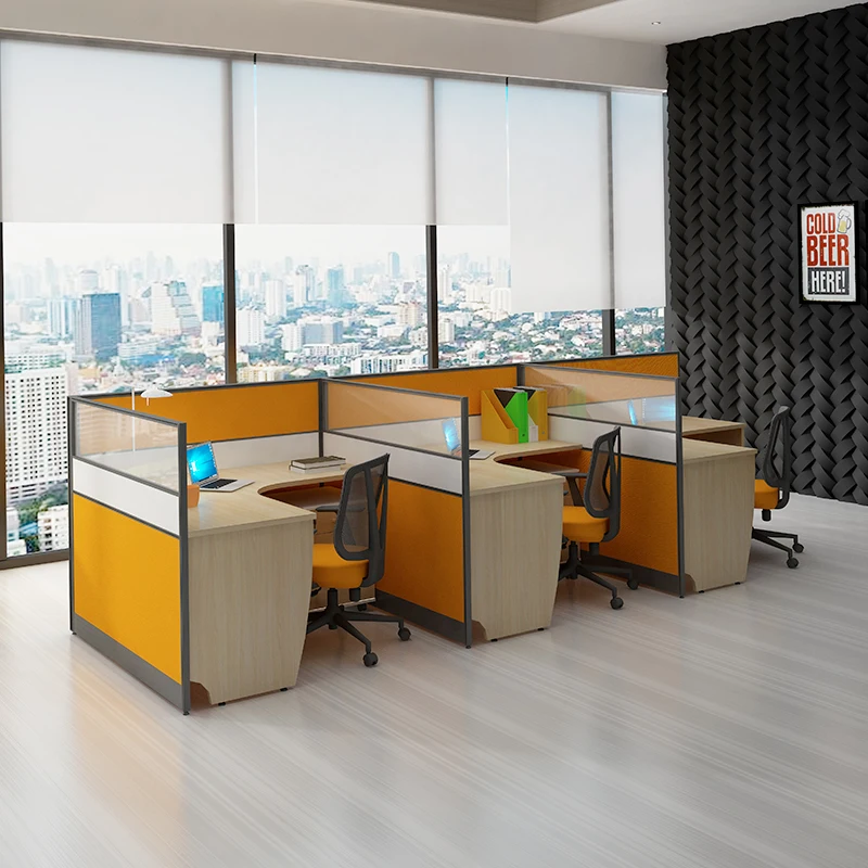 Modern Acoustic 4 6 8 10 Person Office Partition Desk Furniture Cubicle Modular Office Workstation