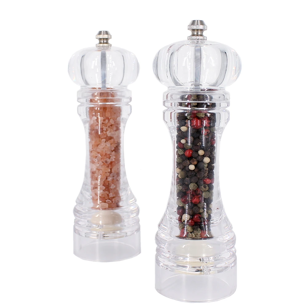 acrylic manual salt and pepper grinder 4-7 inches