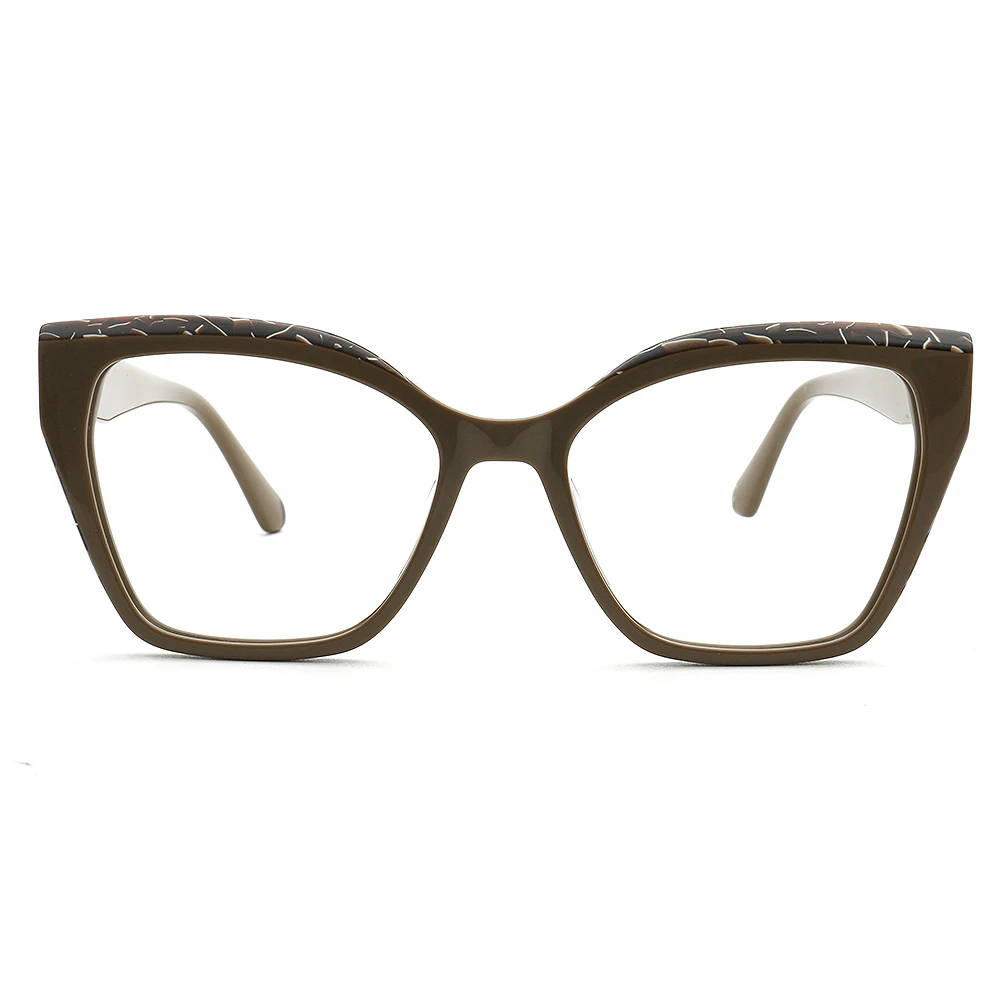 Cat73 The new hot mazzucchelli high quality luxury large frame color composition acetate cat frame glasses for women