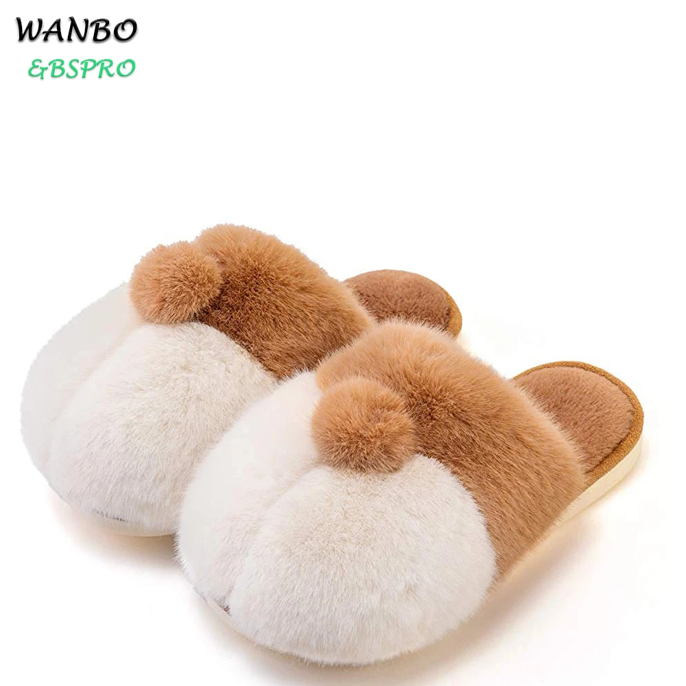 
BSPRO #CHPS0308 corgi butt cute indoor daily use plush shoes for kids 