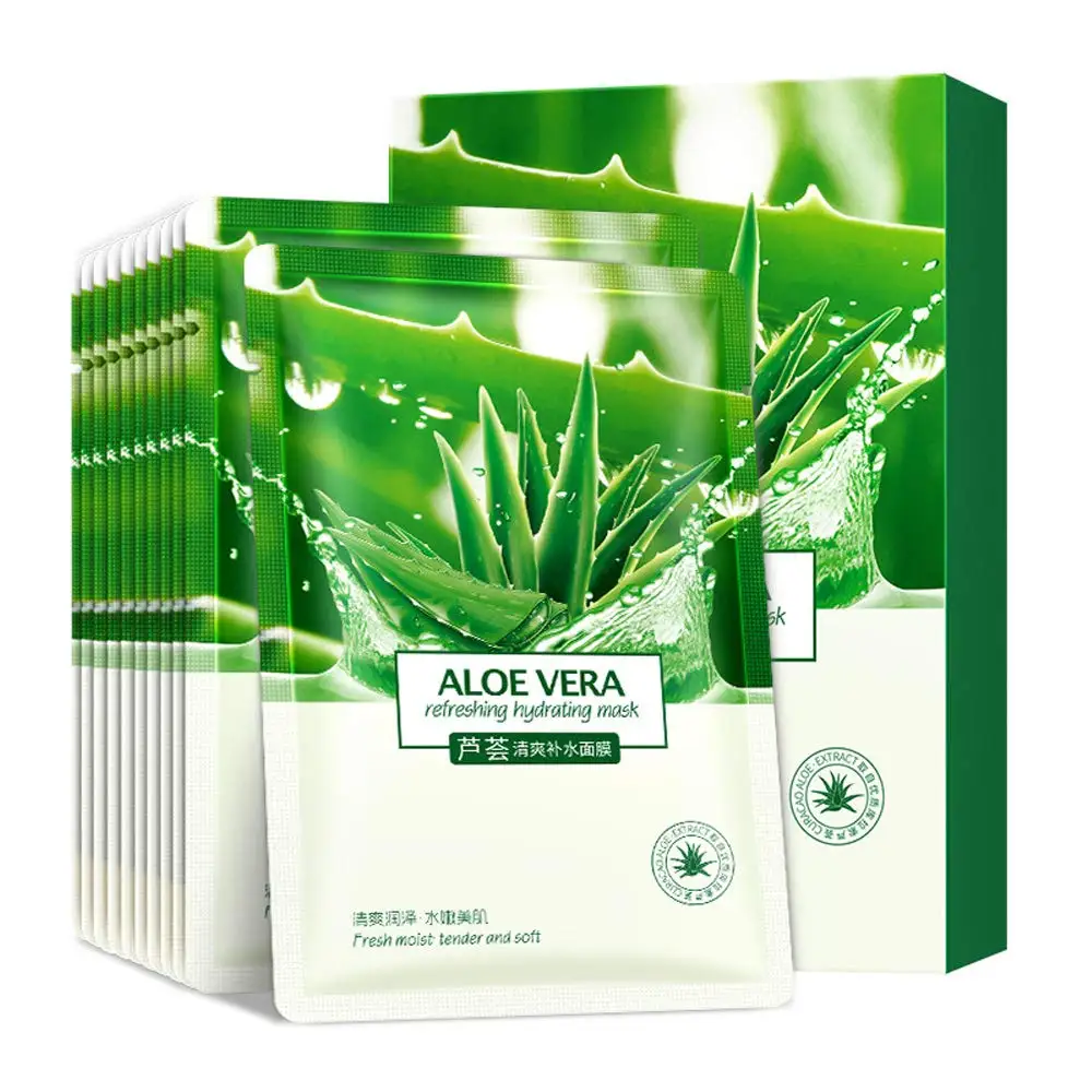 Private Label Wholesale Natural 24hrs Aloe Vera Gel Extract Renewal Hydrating Repair Sheet Facial Face Mask