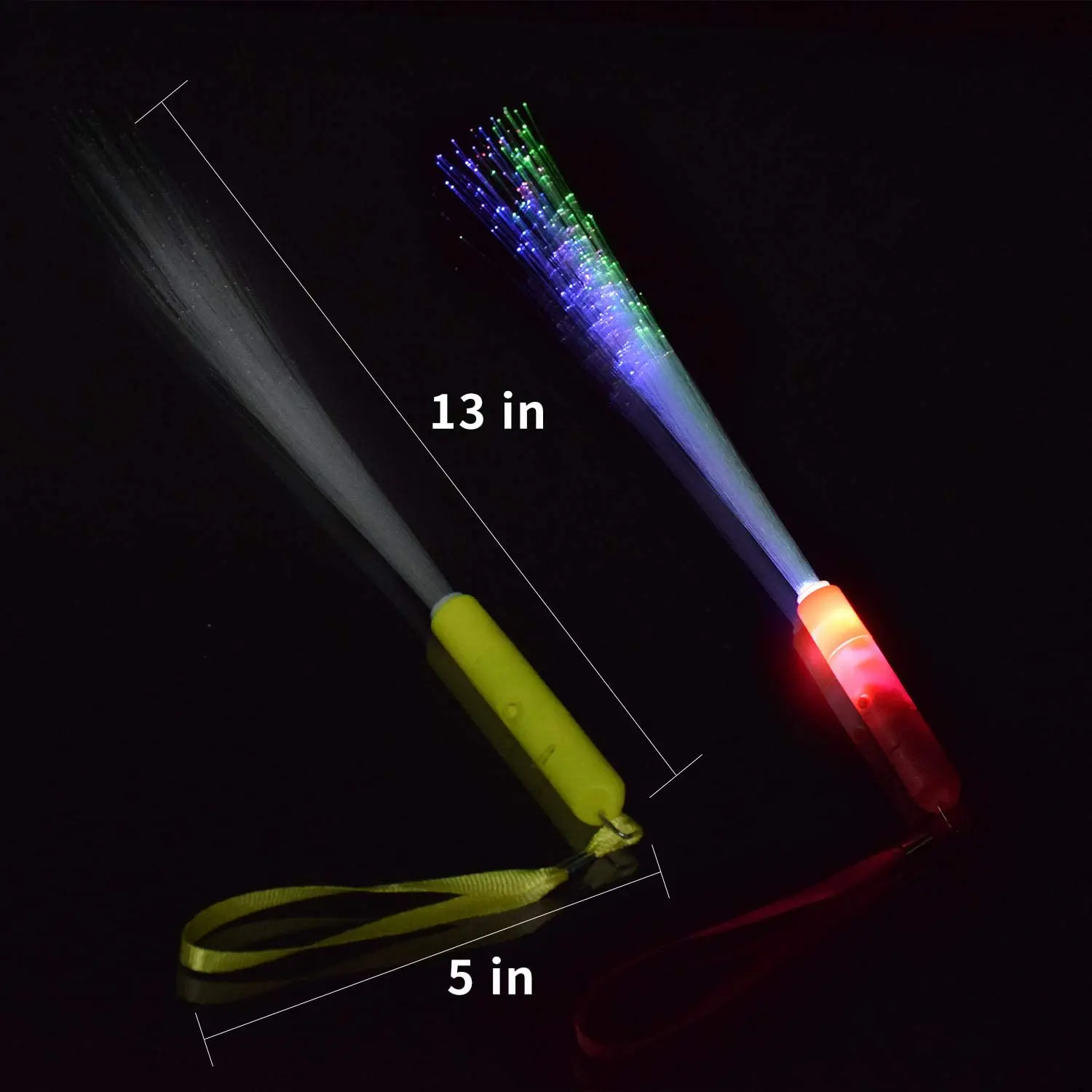 Glow Sticks Party Light Up Fiber Optic Wand 3 Modes Colorful Flashing LED Light Up Glow Wands Sticks for Party Favors